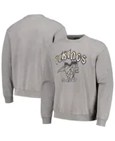 Men's and Women's The Wild Collective Gray Minnesota Vikings Distressed Pullover Sweatshirt