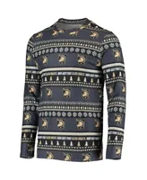 Men's Concepts Sport Black Army Knights Ugly Sweater Knit Long Sleeve Top and Pant Set