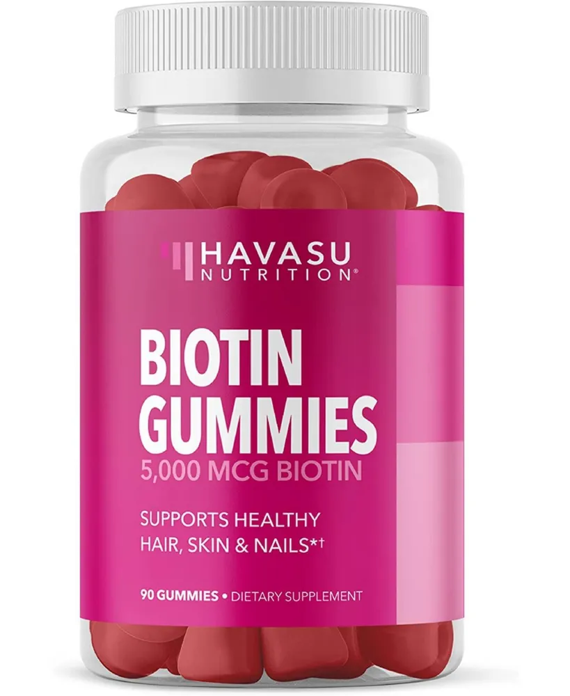 Havasu Nutrition Biotin Gummies, Hair, Skin & Nail Supplement, Strawberry Flavor, Havasu Nutrition, 90ct