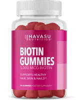 Havasu Nutrition Biotin Gummies, Hair, Skin & Nail Supplement, Strawberry Flavor, Havasu Nutrition, 90ct