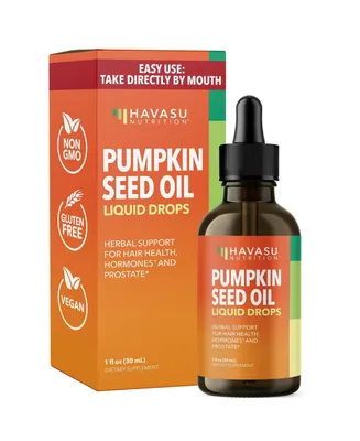 Organic Pumpkin Seed Oil Liquid Drops, Urinary Tract & Prostate Health for Men, Hair Skin & Nails Health, Unflavored, Havasu Nutrition, 1 fl oz