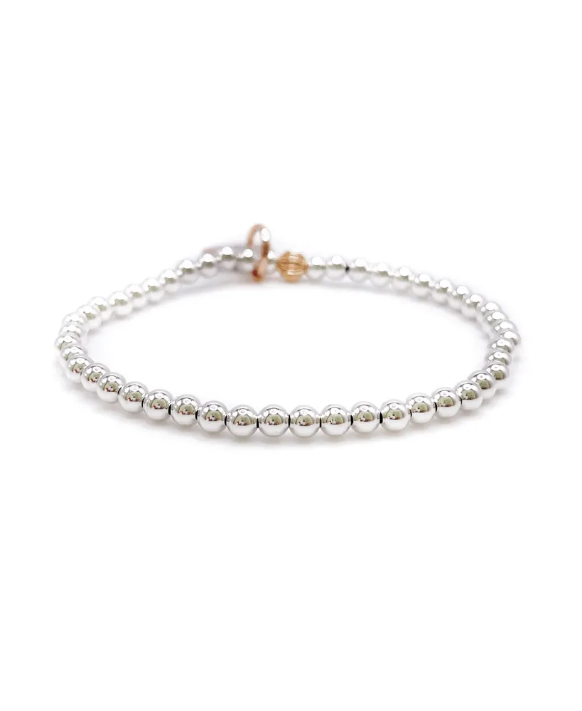 Bowood Lane 4mm Sterling Silver Ball Stretch Bracelet