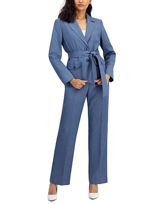 Women's Belted Safari Jacket and Kate Pants, Regular & Petite Sizes