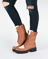 Journee Collection Women's Elinor Lace Up Lug Booties