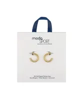 ModaSport Gold-Tone Stainless Steel Hoop Earrings