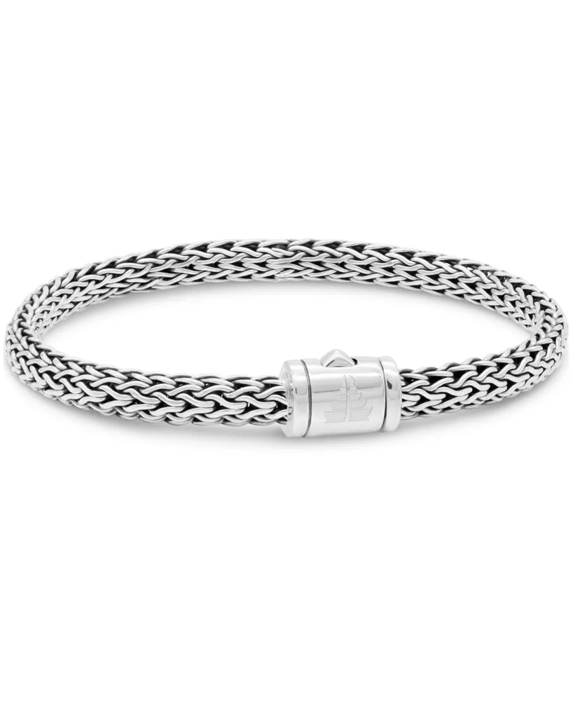 Devata Dragon Bone Oval 6mm Chain Bracelet Sterling Silver