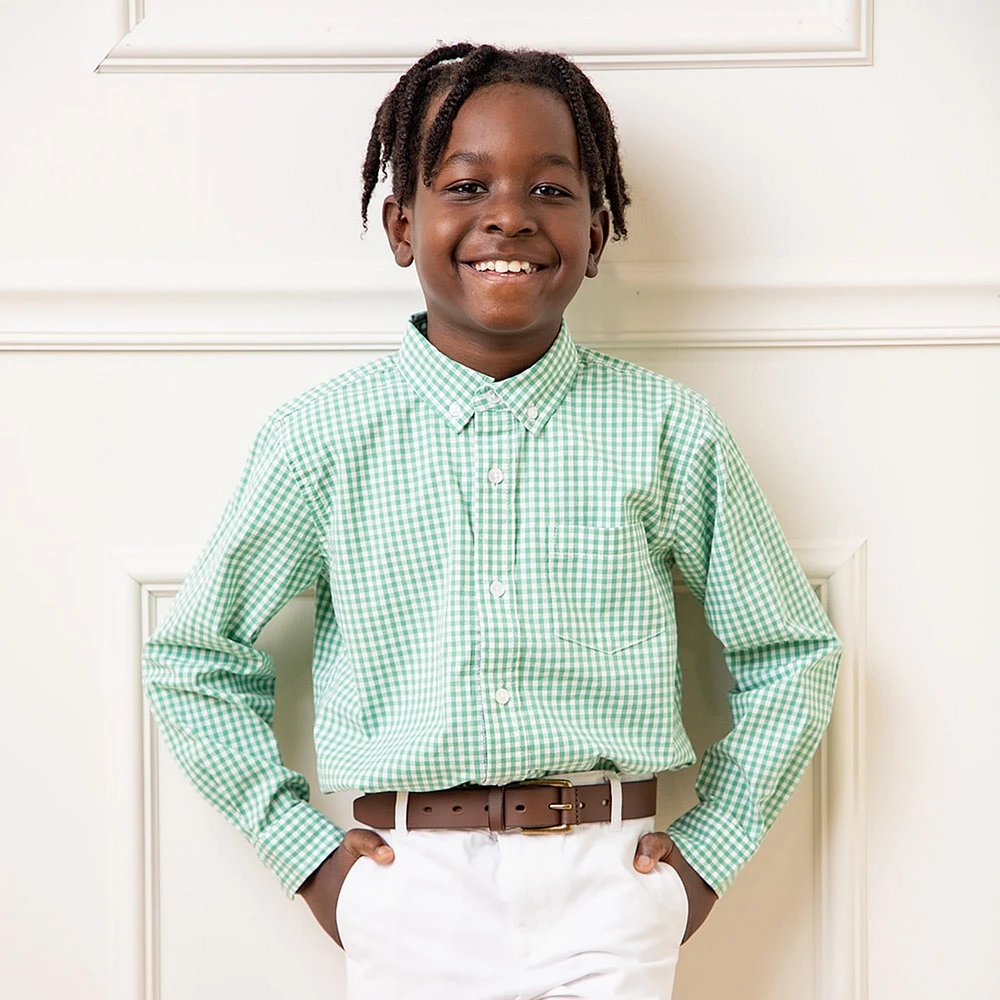 Hope & Henry Boys Organic Poplin Long Sleeve Button Down Shirt