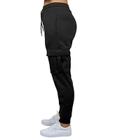 Galaxy By Harvic Women's Heavyweight Loose Fit Fleece Lined Cargo Jogger Pants