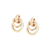 Sohi Women's Gold Twisted Metallic Drop Earrings