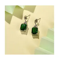 Sohi Women's Green Stone Drop Earrings