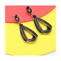 Sohi Women's Black Twisted Teardrop
