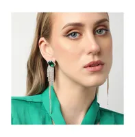 Sohi Women's Green Bling Drop Earrings