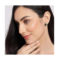 Sohi Women's Green Stone Stud Earrings