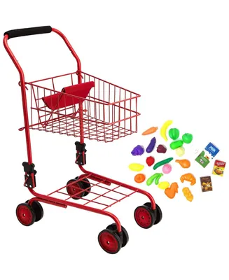 The New York Doll Collection Toy Shopping Cart Red