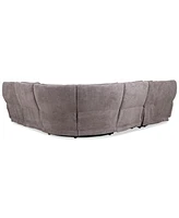 Closeout! Deklyn 129" 6-Pc. Zero Gravity Fabric Sectional with 2 Power Recliners & 1 Console, Created for Macy's