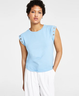 Bar Iii Women's Grommet Muscle T-Shirt, Created for Macy's