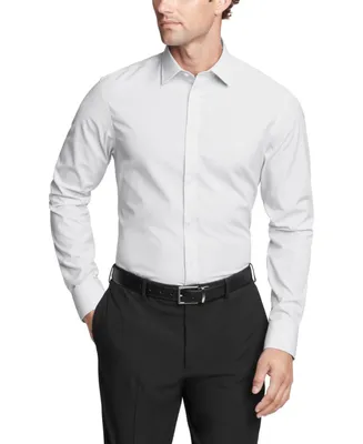 Calvin Klein Men's Refined Cotton Stretch Slim Fit Wrinkle Resistant Dress Shirt
