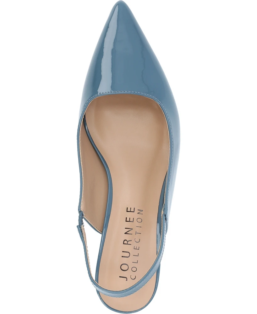 Journee Collection Women's Paulina Wide Width Kitten Heel Slingback Pumps