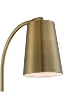 Sully Mid Century Modern Wall Lamp Warm Brass Gold Plug
