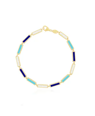 The Lovery Blue Mixed Bar Bracelet