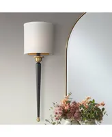 Arletta Modern Wall Sconce Lighting Black Brass Metal Hardwired 7 1/2" Wide Fixture Off