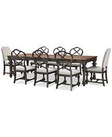 Mandeville 9 Pc. Dining Set (Rectangular Table, 6 X-Back Chairs & 2 Upholstered Chairs)