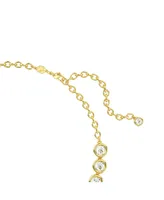 Swarovski Round Cut, White, Gold-Tone Imber Necklace