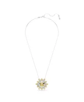 Swarovski Flower, Long, Yellow, Rhodium Plated Idyllia Pendant Necklace