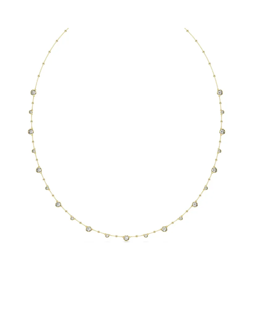 Swarovski Round Cut, White, Gold-Tone Imber Strand age Necklace
