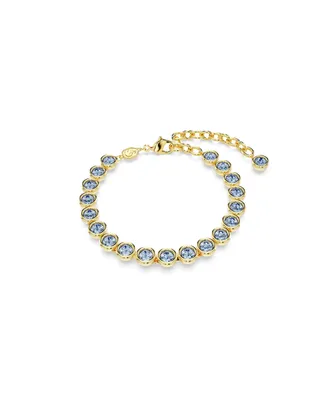 Swarovski Round Cut, Blue, Gold-Tone Imber Bracelet