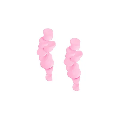 Sohi Women's Pink Abstract Drop Earrings