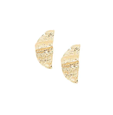 Sohi Women's Gold Dented Metallic Drop Earrings