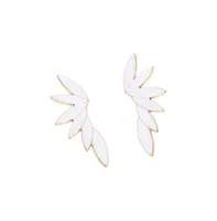 Sohi Women's White Wing Drop Earrings
