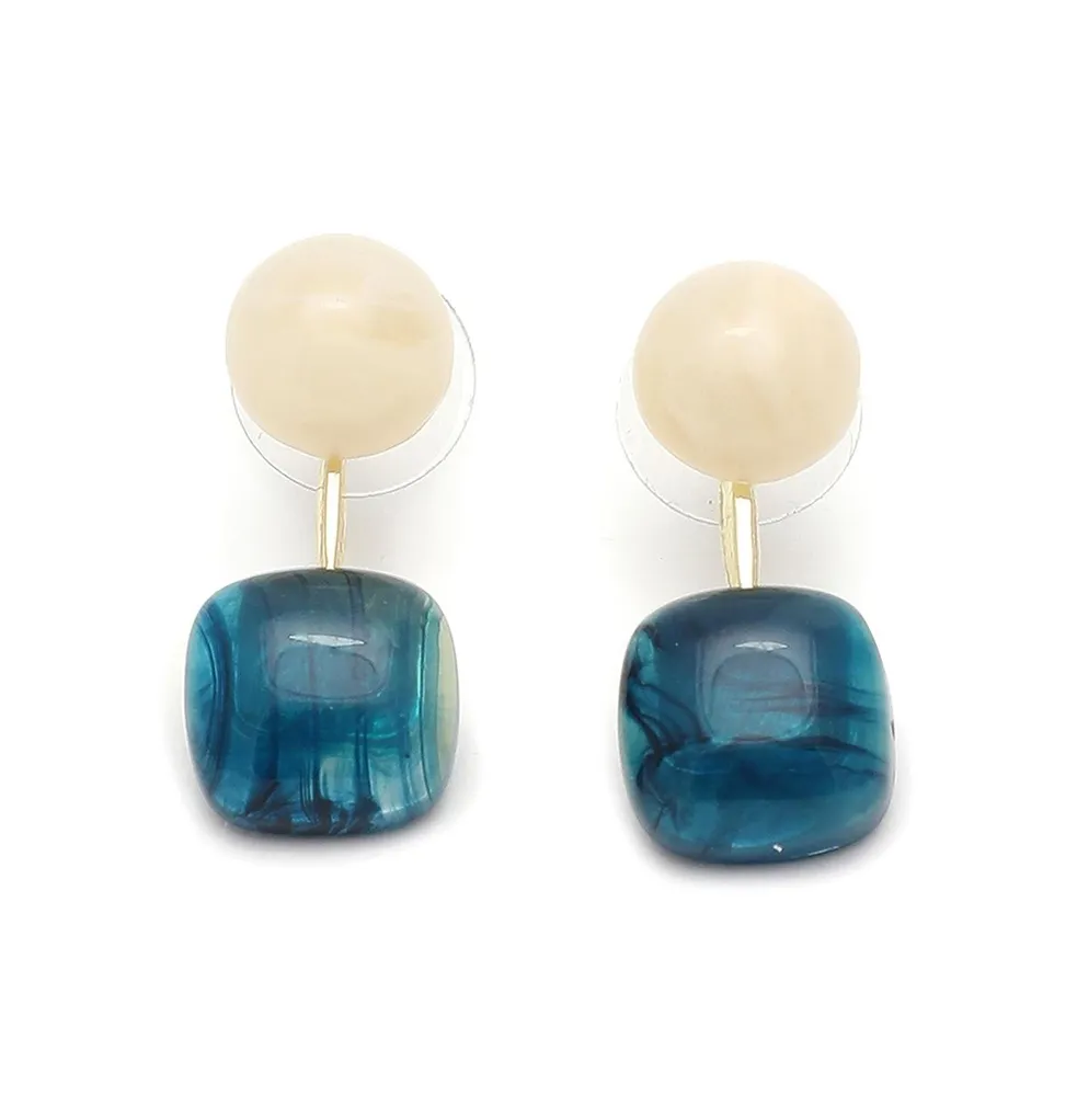 Sohi Women's Blue Stone Drop Earrings