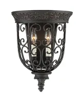 French Scroll Farmhouse Rustic Wall Light Sconce Rubbed Bronze Metal Hardwired 10 1/2" Wide Fixture Scrollwork for Bedroom Bathroom Bedside Living Roo