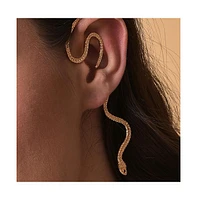 Sohi Women's Gold Metallic Snake Ear cuff Earrings