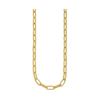 18k Yellow Gold Textured 7mm Solid Oval Link 18" Necklace