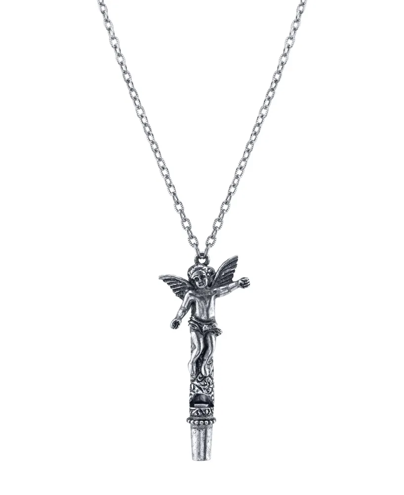 2028 Pewter Angel Whistle Necklace