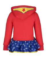 Dc Comics Toddler Girls Warner Bros Justice League Wonder Woman Zip Up Costume Hoodie Toddler|Child