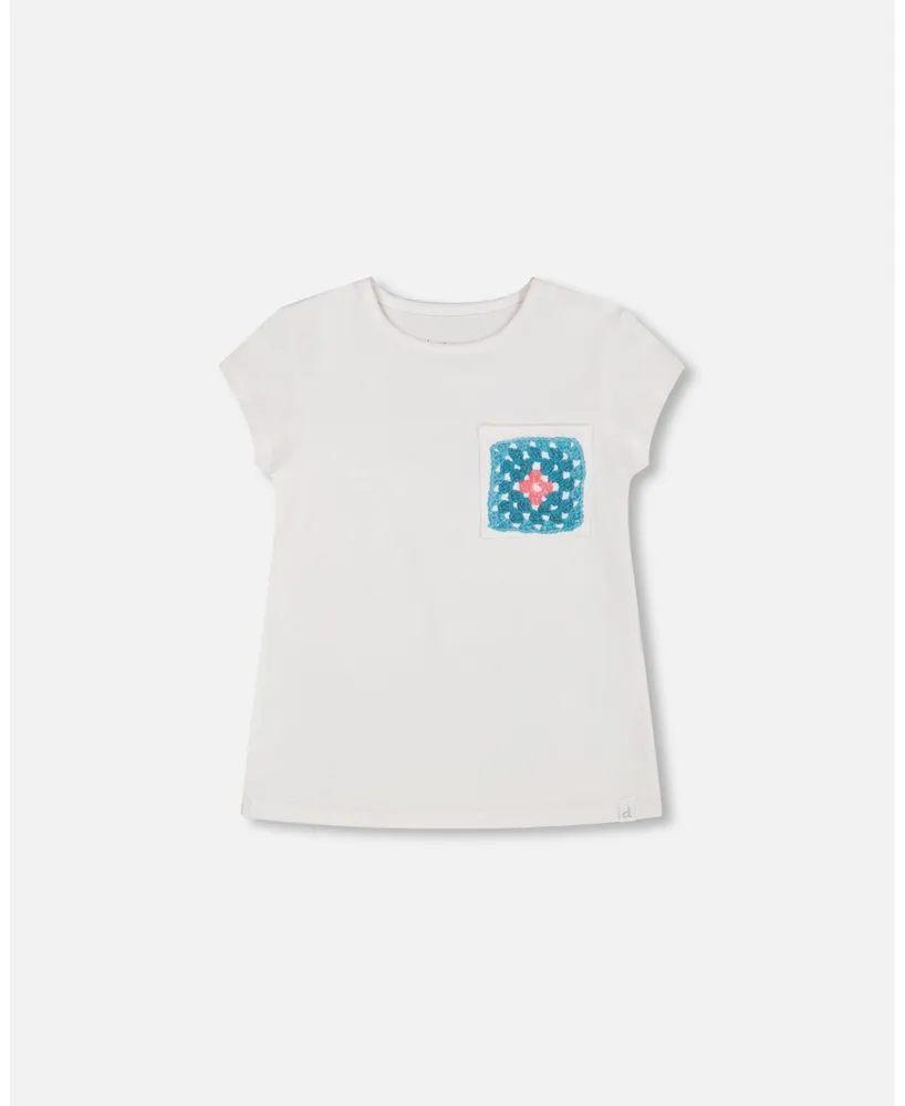 Girl Organic Cotton Tee With Print White