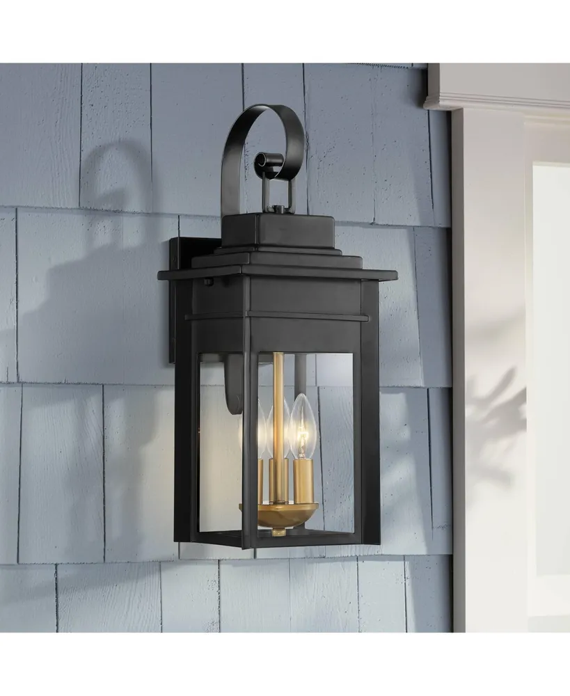 Bransford Rustic Farmhouse Outdoor Wall Light Fixture Black 3