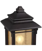 Hickory Point Rustic Farmhouse Outdoor Pier Mount Light Fixture Walnut Bronze 16 1/2" Frosted Cream Glass for Exterior Barn Deck House Porch Yard Pati