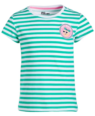 Epic Threads Toddler & Little Girls Peachy Patch Striped T-Shirt, Created for Macy's