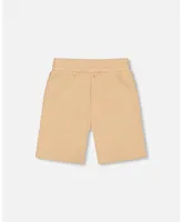 Boy French Terry Short With Zipper Pockets Beige