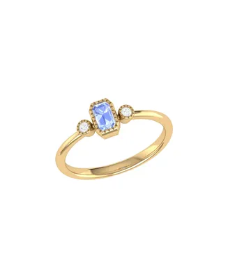 LuvMyJewelry Emerald Tanzanite Gemstone Round Natural Diamond 14K Yellow Gold Birthstone Ring