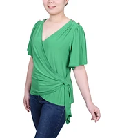 Ny Collection Women's Short Sleeve Wrap Top