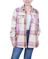 Ny Collection Women's Long Sleeve Twill Shirt Jacket