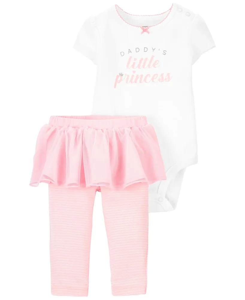 Carter's Baby Girls Daddy's Princess Bodysuit and Tutu Pants, 2 Piece Set