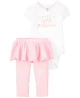 Carter's Baby Girls Daddy's Princess Bodysuit and Tutu Pants, 2 Piece Set