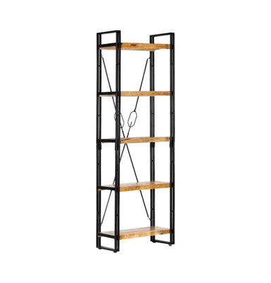 5-Tier Bookcase 23.6"x11.8"x70.9" Solid Mango Wood